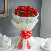 Red Carnation Flower Bouquet Online Delivery
