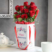 Send Red Rose Anniversary Flower Box Online