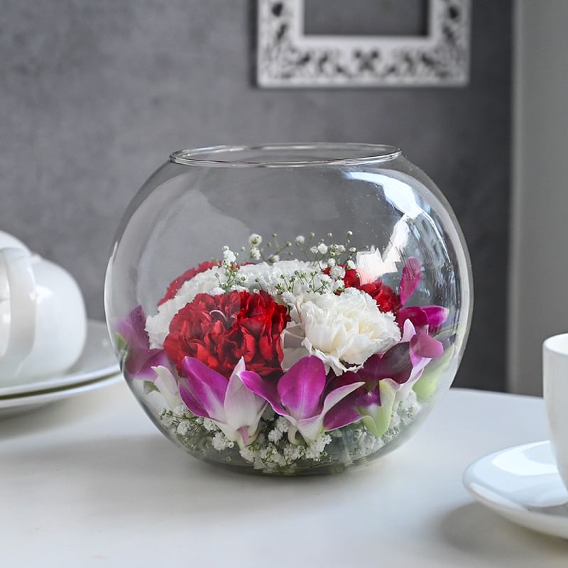 Carnation Flower Bowl Online in India