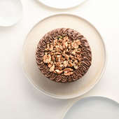 Choco walnut cake top view