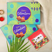 Rakhi with 1 Cadbury Celebration Box 141gm