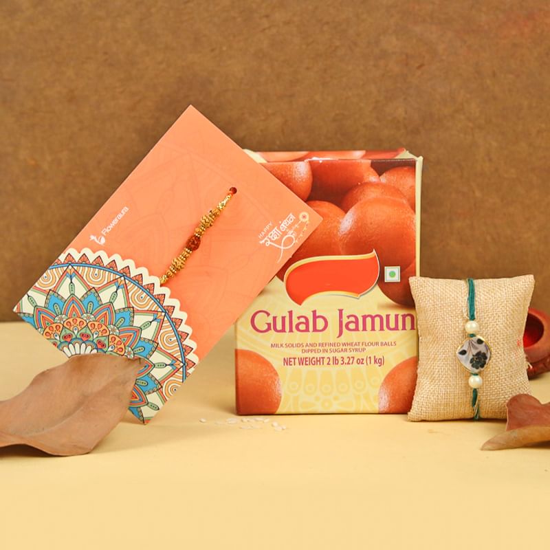 Rakhi with Gulab Jamun Sweet - Order Now for Same Day Delivery in India
