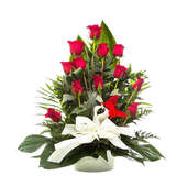 Spectacular 12 Red Roses Centerpiece