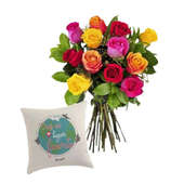 Romantic Rose Bouquet Cushion Set