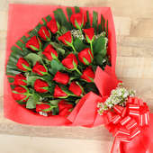 20 Red Roses Bunch with Zoomed View