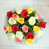 20 Mix Roses Bouquet- Friendship day gifts