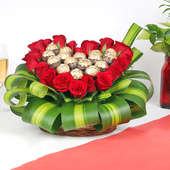 Arrangement of 20 Red Roses and 16 Ferrero Rochers