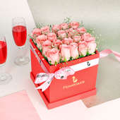 Box of Pink Roses