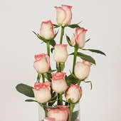 Fresh Pink Roses With Vase - Flower Zoom
