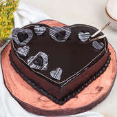 Heart Shaped Chocolate Truffle Cake 