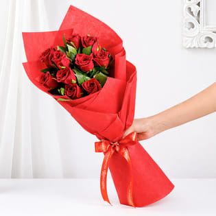 Order Online Red Roses Bouquet Flowers