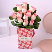 Pink Roses Flower Box