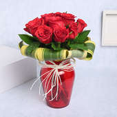 Red Rose Flowers Vase Online