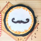 Macho mustache butterscotch cake