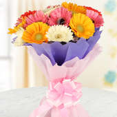 15 Mixed Gerberas with Front View