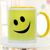 Smile White and Yellow Duotone Mug