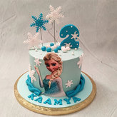 Frozen theme cakes for birthday girl