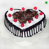 Heart Shaped Eggless Blackforest Cake Delivery