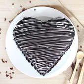 Top View Heartshape Choco Cake Online