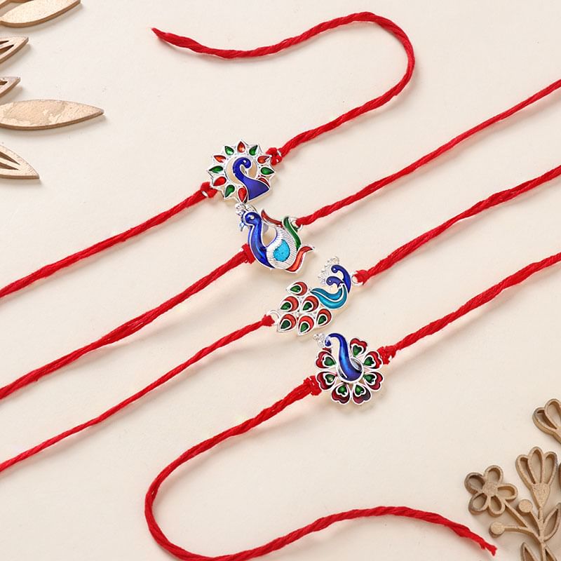 Four Peacock Rakhi