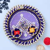 Festive Purple Tikka Thali With Pearls