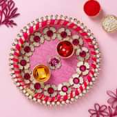 Vibrating Pink Pooja Thali