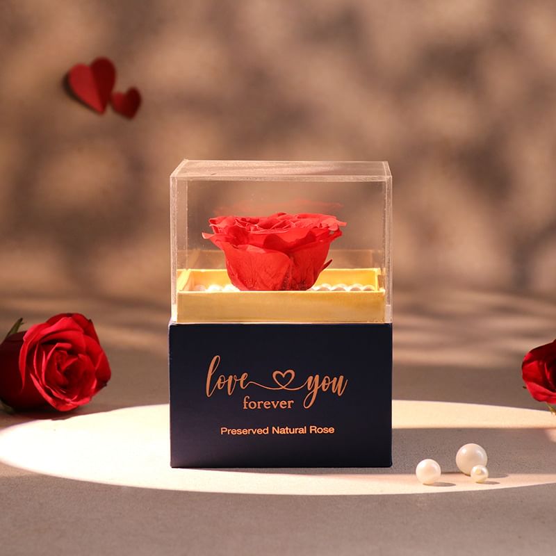 Forever Real Preserved Rose: Forever Real Red Rose In Floweraura Premum Box