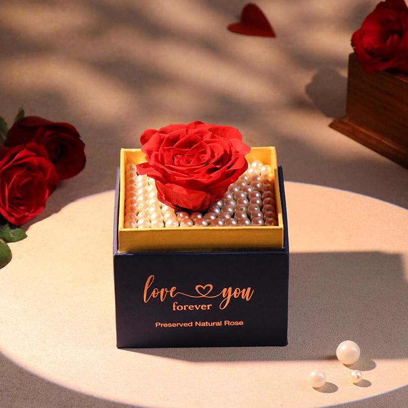 Forever Real Preserved Rose: Forever Real Red Rose In Floweraura Premum Box