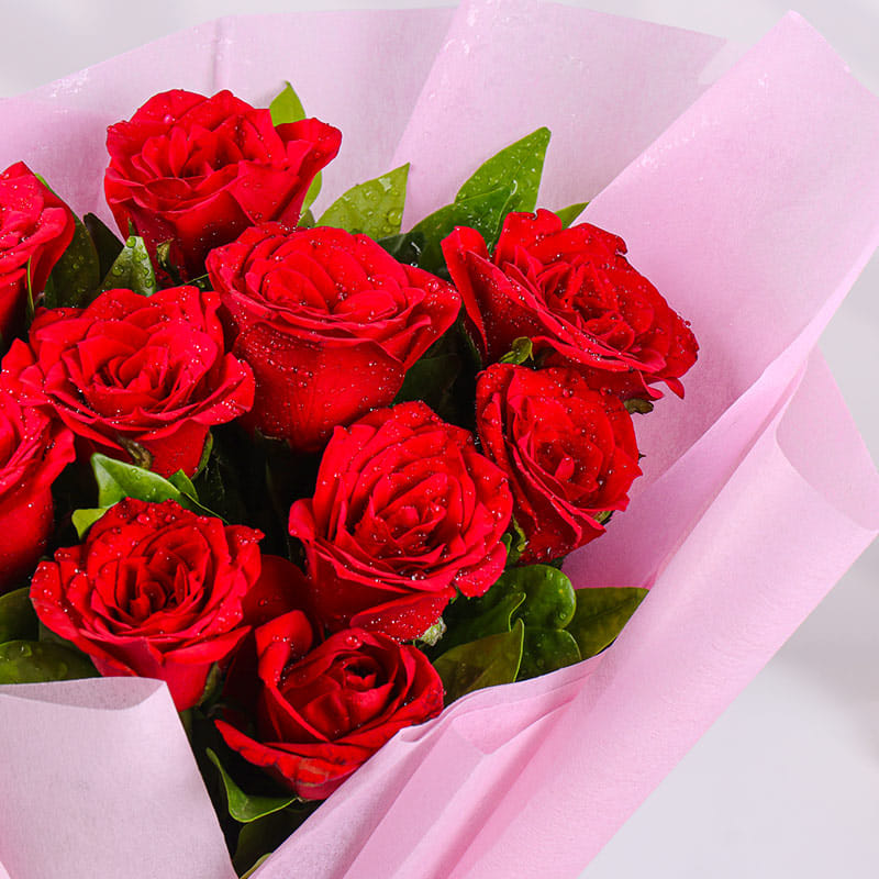 10 Red Roses Bouquet