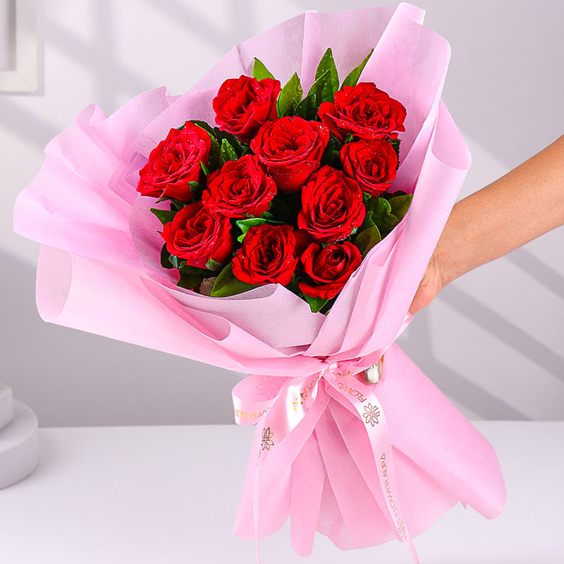 10 Red Roses Bouquet