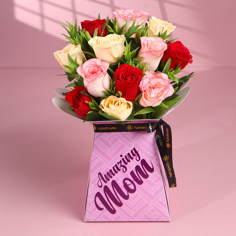 Amazing Mom Rose Box for Mother's Day