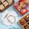Pastel Pearls Bhai Bhabhi Rakhi With Sweets