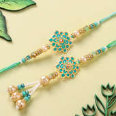 Floral Meenakari Bhaiya Bhabhi Rakhis-UAE