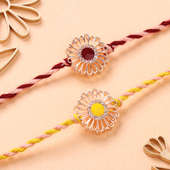 Stone Studded Daisy Flower Rakhis