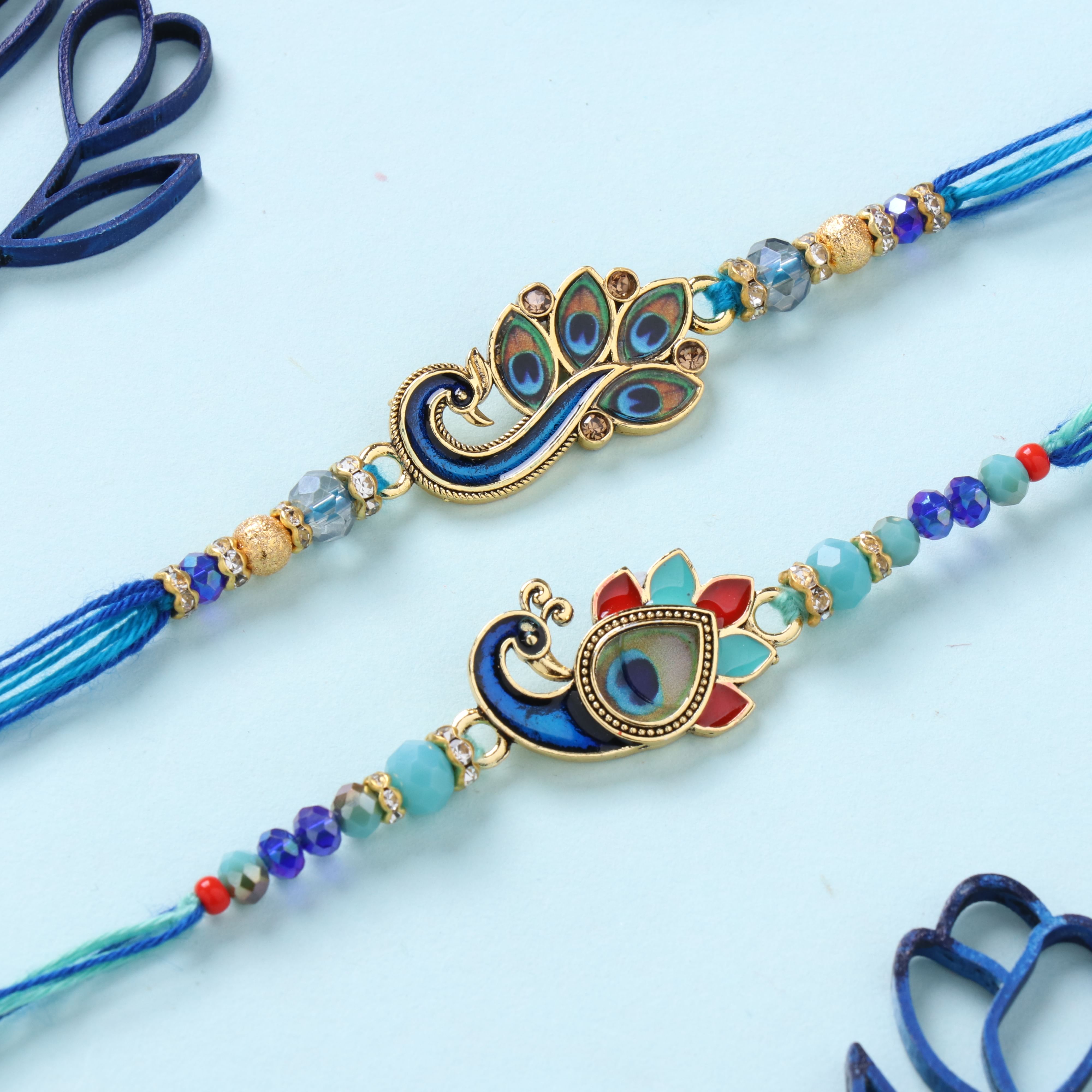 Embellished Peacock Charm Rakhis