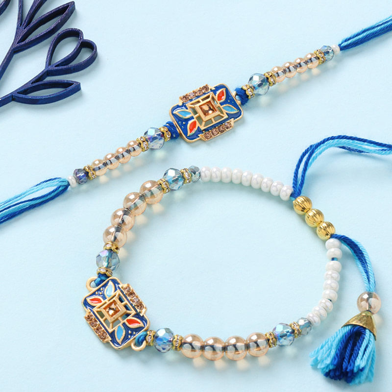 Designer Bhaiya Bhabhi Rakhi Set