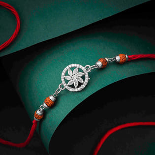 Gleaming Floral Beads Rakhi