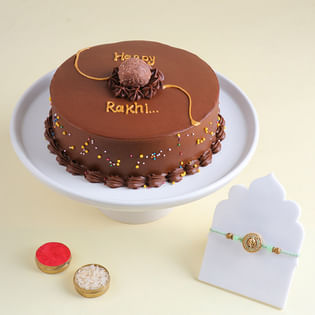 Serene Ganesha Rakhi With Ferrero Chocolate Cake