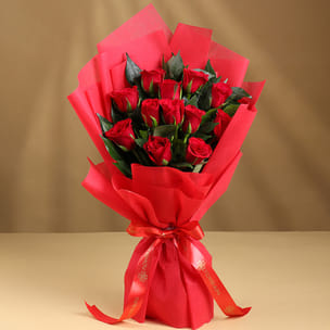 Forever 12 Red Rose Bunch for today delivery