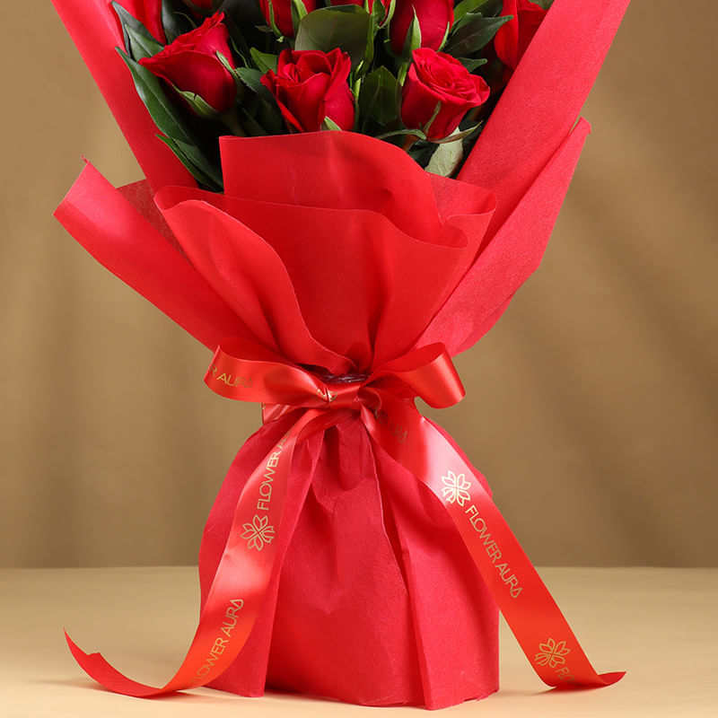 Forever 12 Red Rose Bunch for today delivery