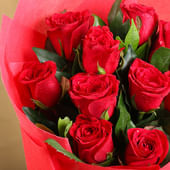 Bunch of 10 Red Roses Bouquet