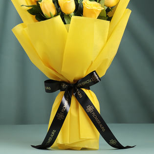 Buy Sunny Yellow Rose Bouquet Online