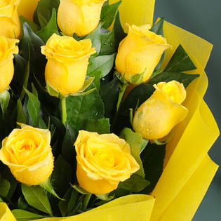 Buy Sunny Yellow Rose Bouquet Online