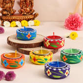 Terracotta Wax Diwali Diya Set of 6 