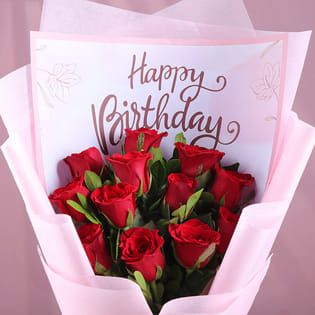 Happy Birthday Bouquet Of Roses