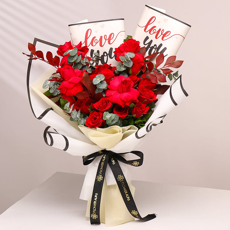 Love Wrapped In Scarlet Roses