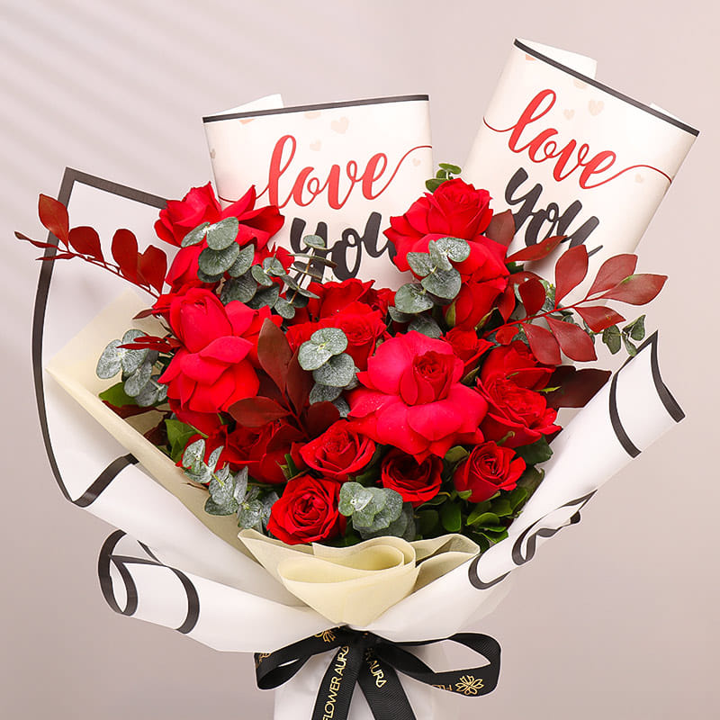 Love Wrapped In Scarlet Roses