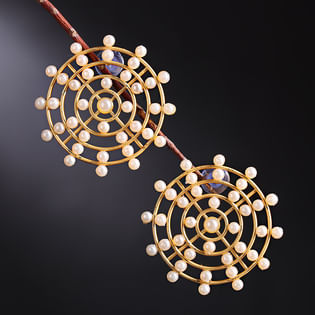 Gold Polished Pearl Studs gifts 