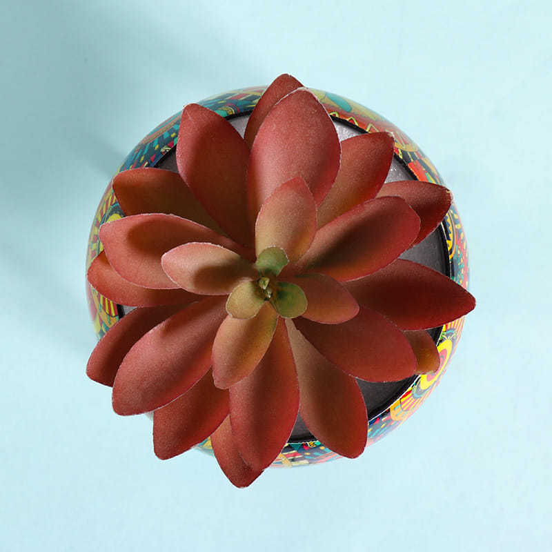 Send Artificial Succulent In Metal Pot 