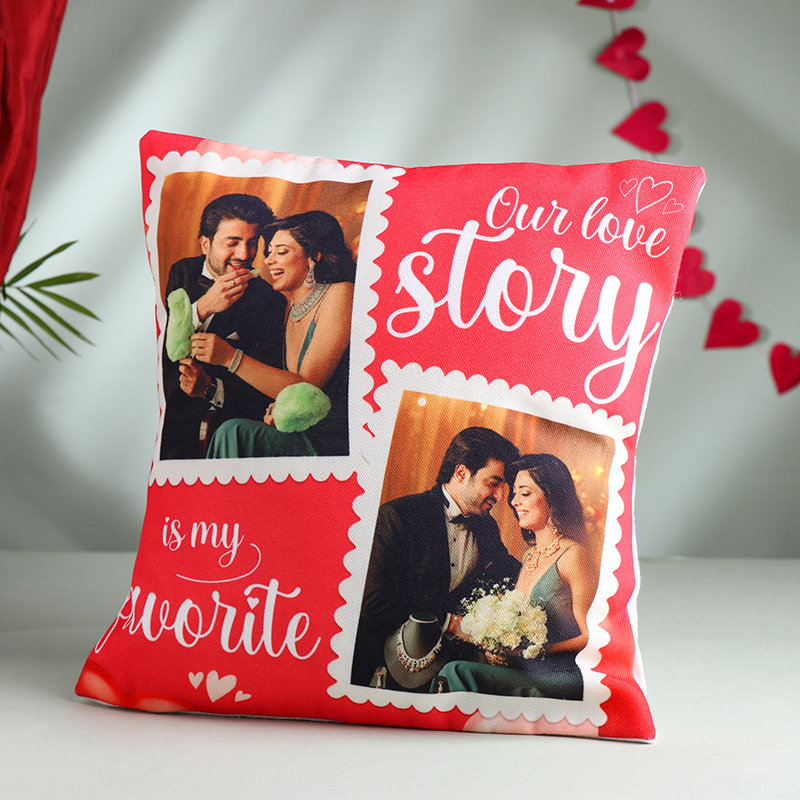 Our Love Story Photo Cushion